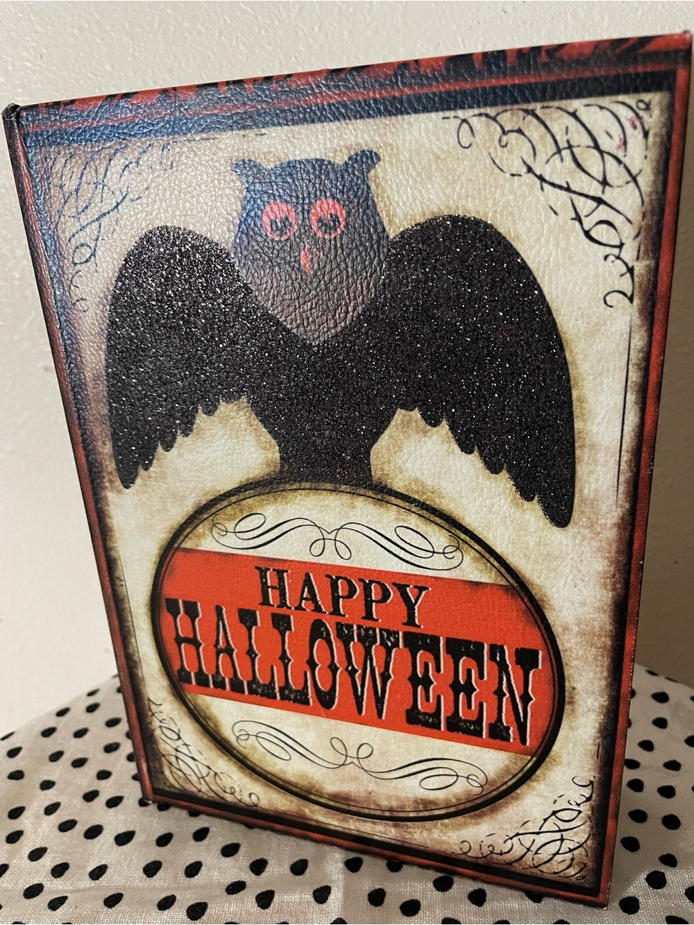 Happy Halloween Black Owl Decorative storage box - Halloween Accent